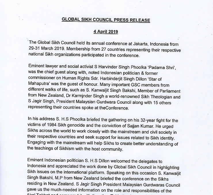 Press  Release 4 April  2019